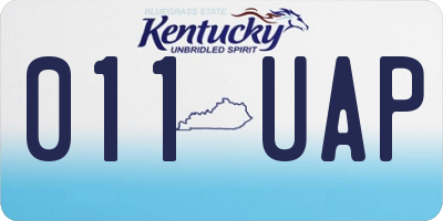 KY license plate 011UAP