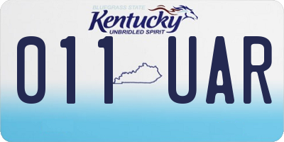 KY license plate 011UAR
