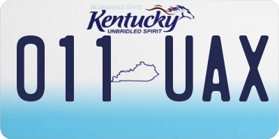KY license plate 011UAX