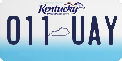 KY license plate 011UAY