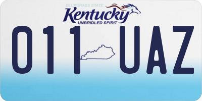 KY license plate 011UAZ