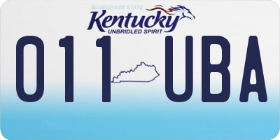 KY license plate 011UBA