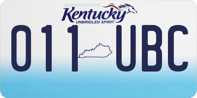 KY license plate 011UBC