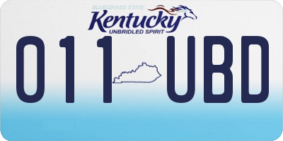 KY license plate 011UBD