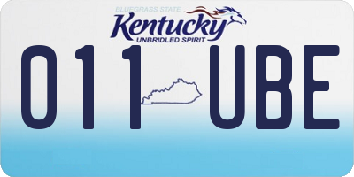 KY license plate 011UBE