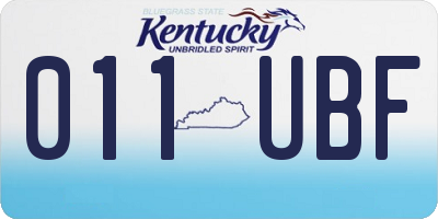 KY license plate 011UBF