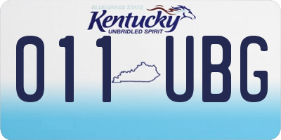 KY license plate 011UBG