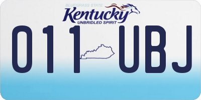 KY license plate 011UBJ