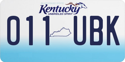 KY license plate 011UBK