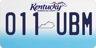 KY license plate 011UBM