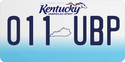 KY license plate 011UBP