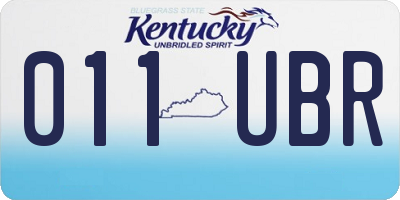 KY license plate 011UBR