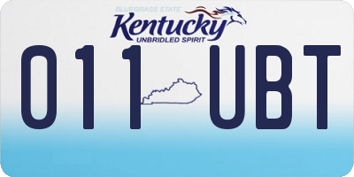 KY license plate 011UBT