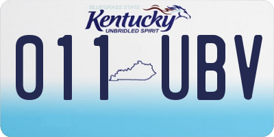 KY license plate 011UBV
