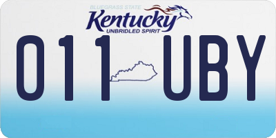 KY license plate 011UBY