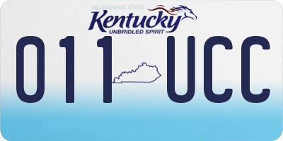 KY license plate 011UCC