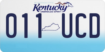 KY license plate 011UCD
