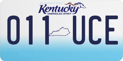 KY license plate 011UCE
