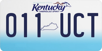 KY license plate 011UCT