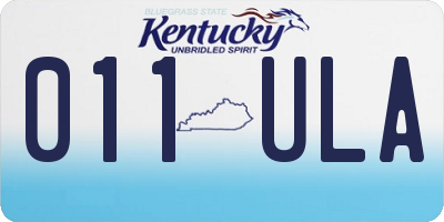 KY license plate 011ULA