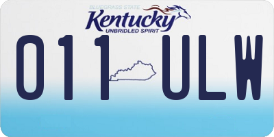 KY license plate 011ULW