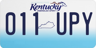 KY license plate 011UPY