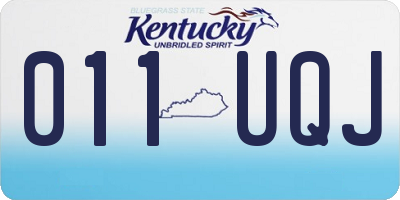 KY license plate 011UQJ