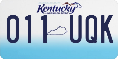 KY license plate 011UQK