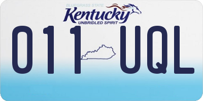 KY license plate 011UQL