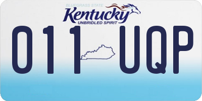 KY license plate 011UQP