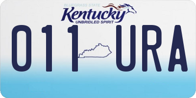 KY license plate 011URA