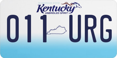 KY license plate 011URG