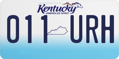 KY license plate 011URH