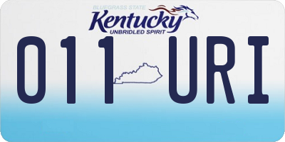 KY license plate 011URI