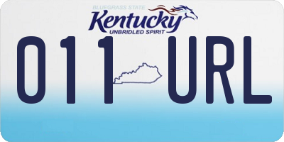 KY license plate 011URL