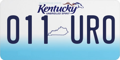 KY license plate 011URO