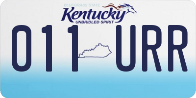 KY license plate 011URR
