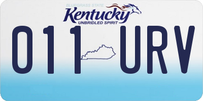 KY license plate 011URV