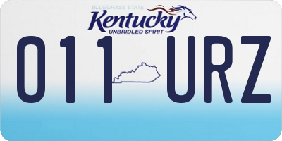 KY license plate 011URZ