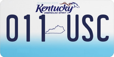KY license plate 011USC