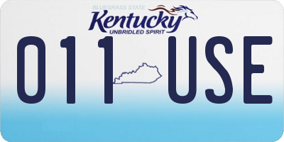 KY license plate 011USE