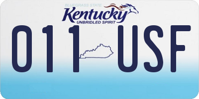 KY license plate 011USF