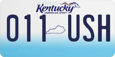 KY license plate 011USH