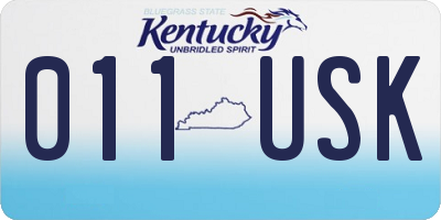 KY license plate 011USK