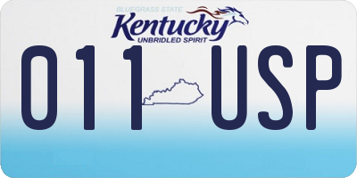 KY license plate 011USP
