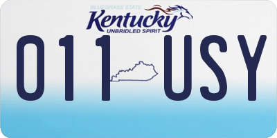 KY license plate 011USY