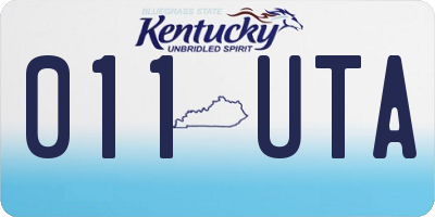 KY license plate 011UTA
