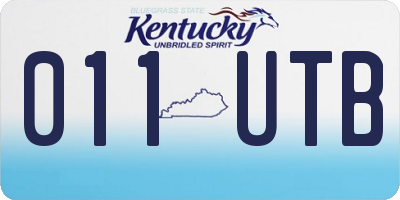 KY license plate 011UTB