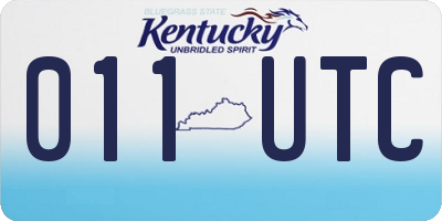KY license plate 011UTC