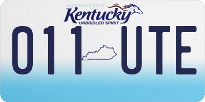 KY license plate 011UTE